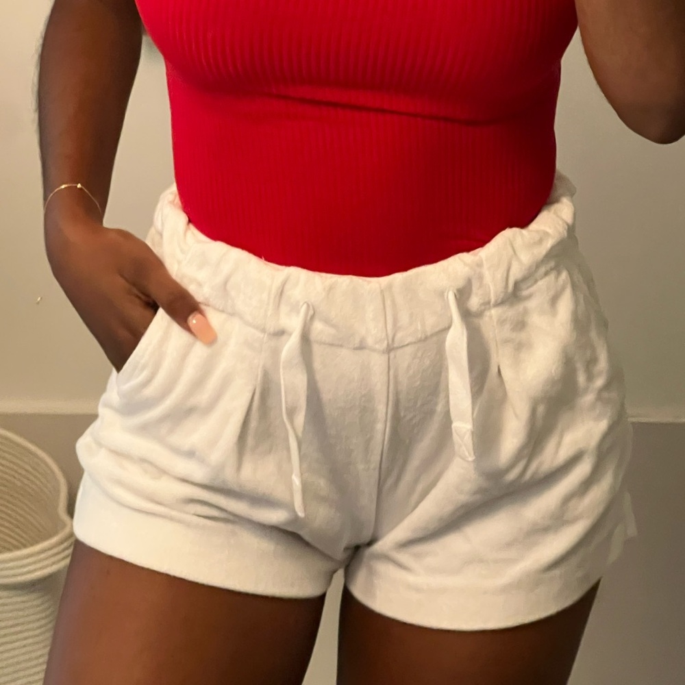 White Women's Terry Cloth Shorts